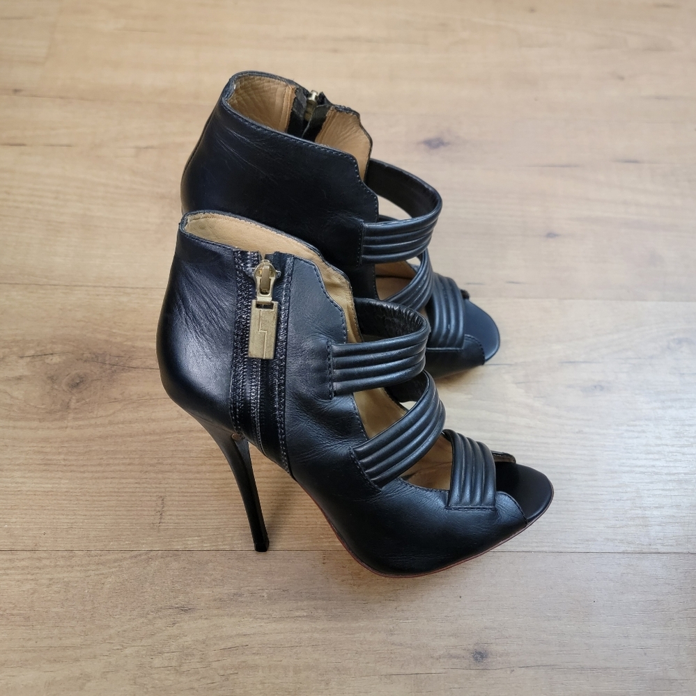 L.A.M.B. Open Toe Stilletto Heels